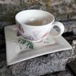 Cappuccino bögre  rózsaszín virággal (alj nélkül)