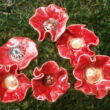 Piros kerámia virág 2.