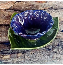 Lila virágos müzlis tál (alátét nélkül)