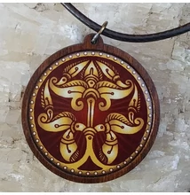 Fa medál 11. - Ősi magyar szimbólum- bordó, organzával