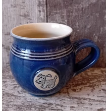 Kék kutyás bögre 3 - közepes, emblémás