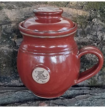 Marsvörös oroszlános szűrős bögre - emblémás - pufi