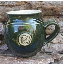 Zöld elefántos bögre - nagy, emblémás - pufi