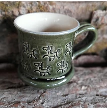 Zöld lovas bögre - kicsi, nyomott mintás Zöld lovas bögre - kicsi, nyomott mintás