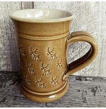 Sárga rénszarvasos bögre - nyomott mintás