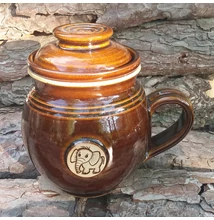 Barna elefántos szűrős bögre - emblémás - pufi