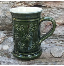 Zöld cicás bögre - nyomott mintás