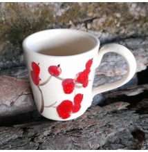 Pálinkás pohár/presszó kávés csésze  -csipkebogyós