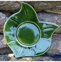 Zöld levél teáscsésze alj ( alátét )