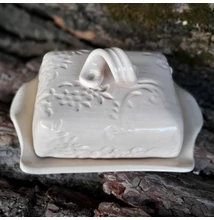 Vajtartó - fehér csipkés Vajtartó - fehér csipkés