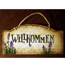 Levendulás Wilkommen tábla