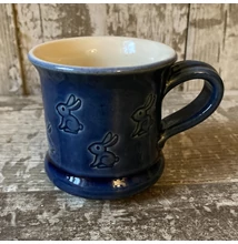 Kék nyuszis bögre  - kicsi, nyomott mintás