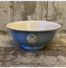 Világoskék lovas müzlis tál