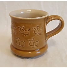 Sárga kutyás bögre 1. - kicsi, nyomott mintás