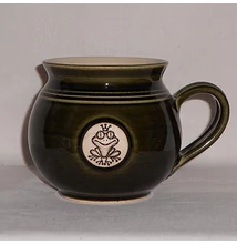 Zöld békás bögre - közepes, emblémás