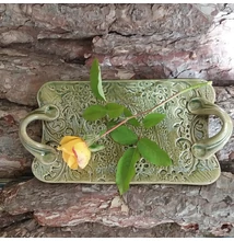 Zöld csipkés tálca Zöld csipkés tálca