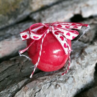 Karácsonyfadísz - piros alma - közepes