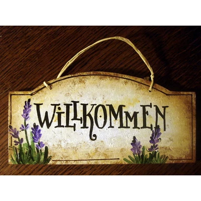 Levendulás Wilkommen tábla