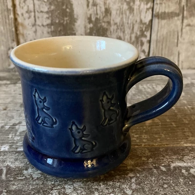 Kék kutyás bögre 4.  - kicsi, nyomott mintás