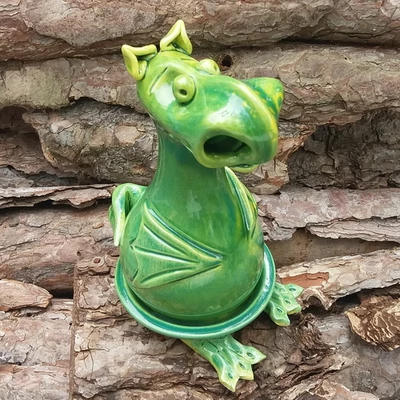 Füstölő sárkány - füstölőtartó, világoszöld